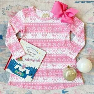 The Beaufort Bonnet Company Pink and White Fair Isle Knit Dress